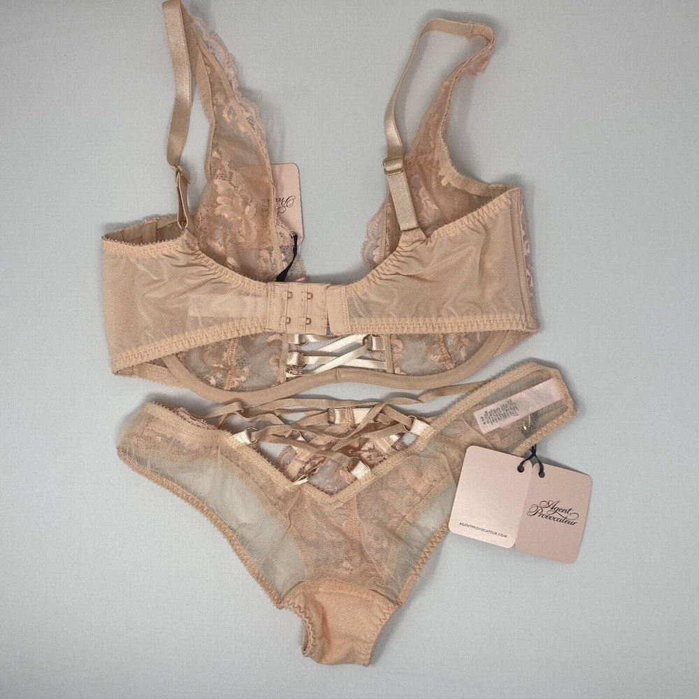 Agent Provocateur Essie Nude 2-piece Set: Bra 34DD/ Brief AP2 Small - Picture 11 of 15